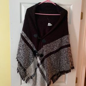Womens buttoned shawl
